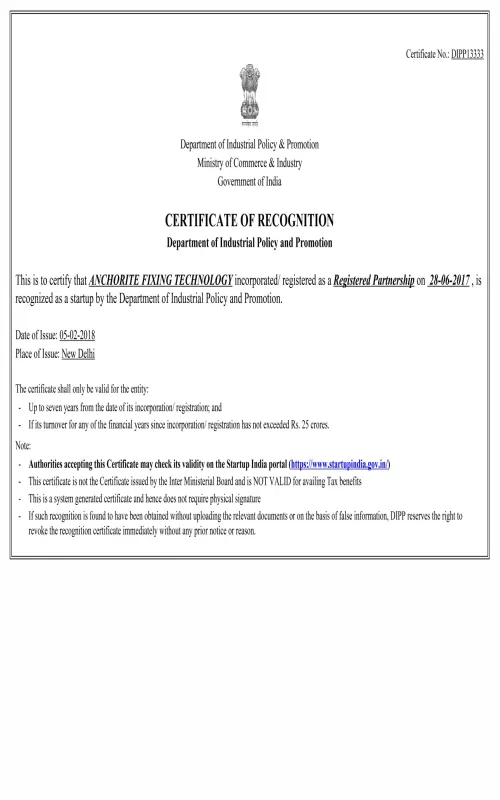 Certificate of Recognition